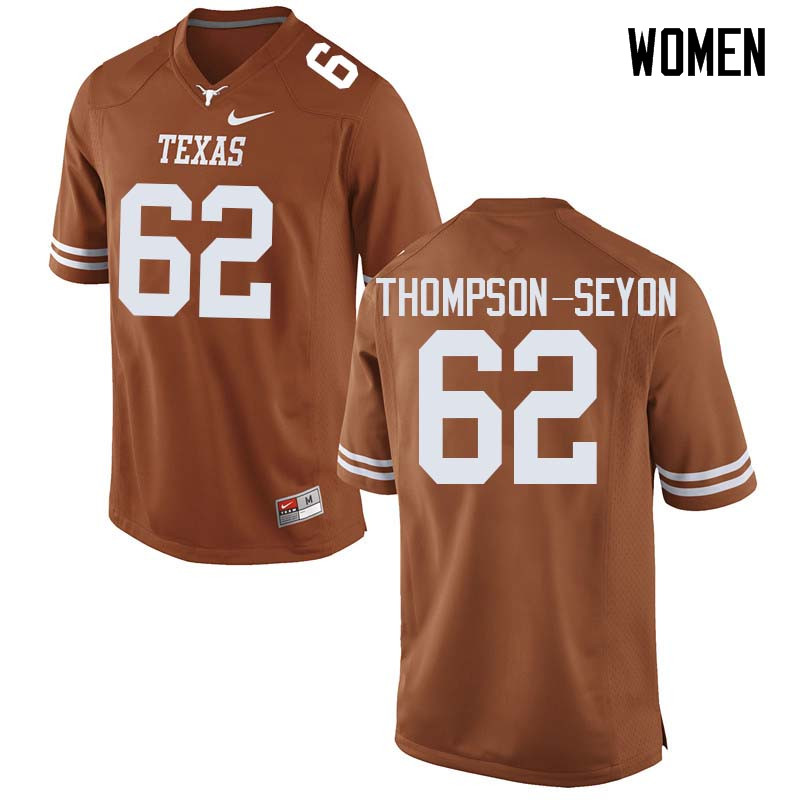Women #62 Jeremy Thompson-Seyon Texas Longhorns College Football Jerseys Sale-Orange